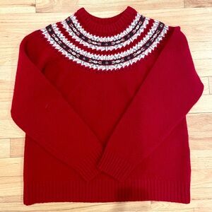 Vintage Red Woolrich Fair Isle Wool Sweater
